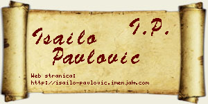 Isailo Pavlović vizit kartica